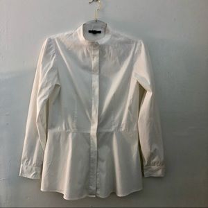 Kal Rieman Mandarin Collar Button Up Long-sleeve Blouse